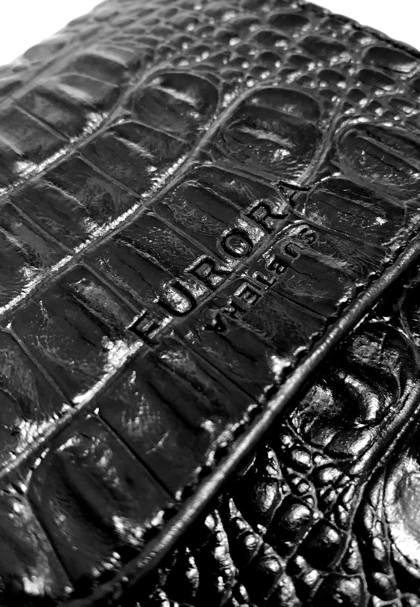 LEATHER CROCO CROSSBODY CHAIN BAG
