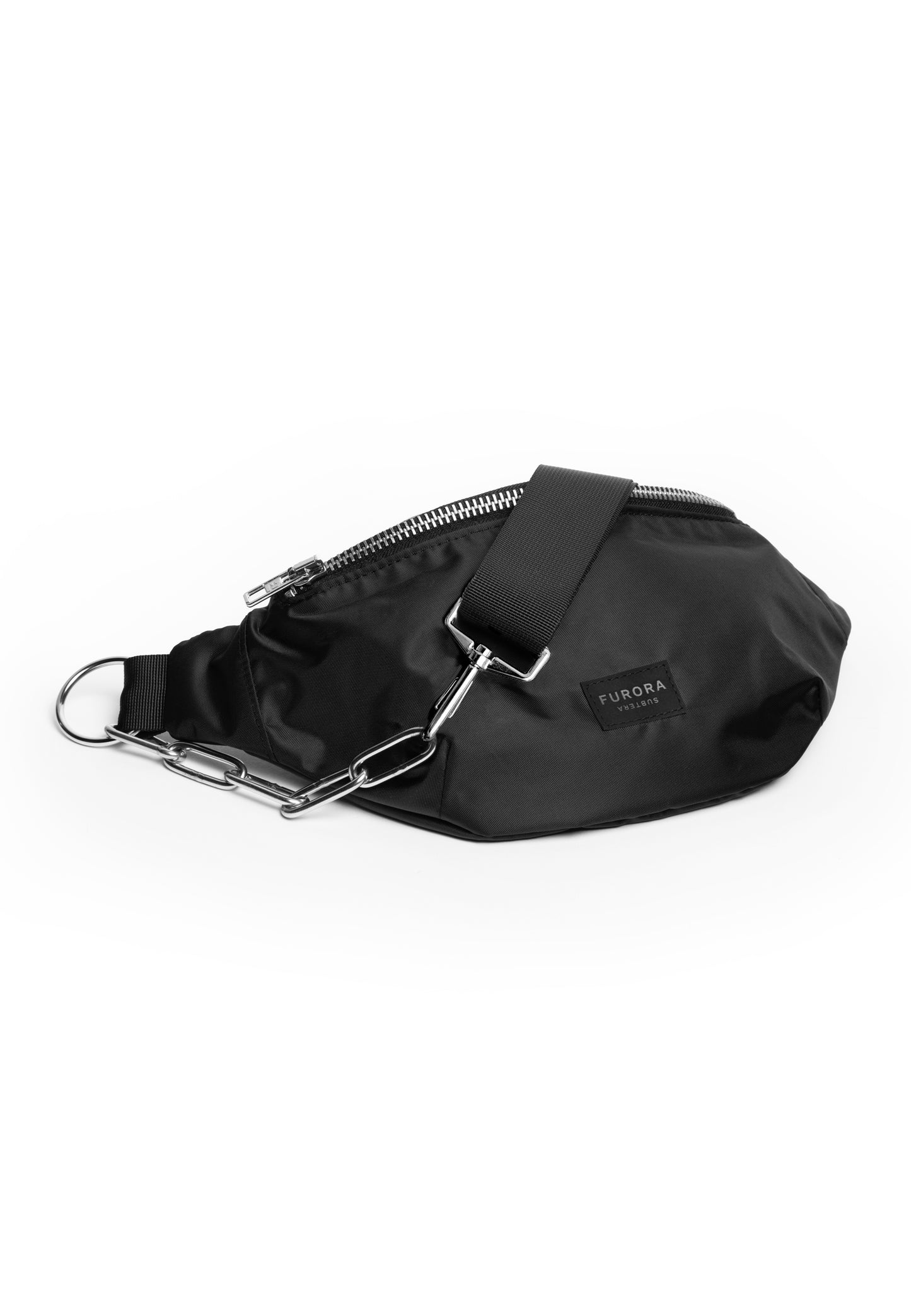 BLACK CHAIN BUM BAG