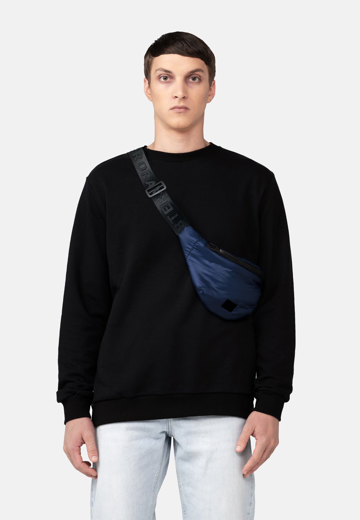 BLUE PUFFER BUM BAG