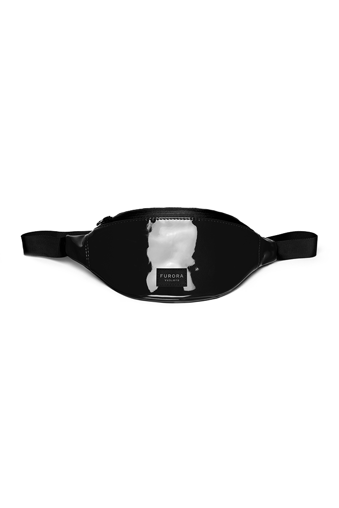 BLACK VINYL BUM BAG
