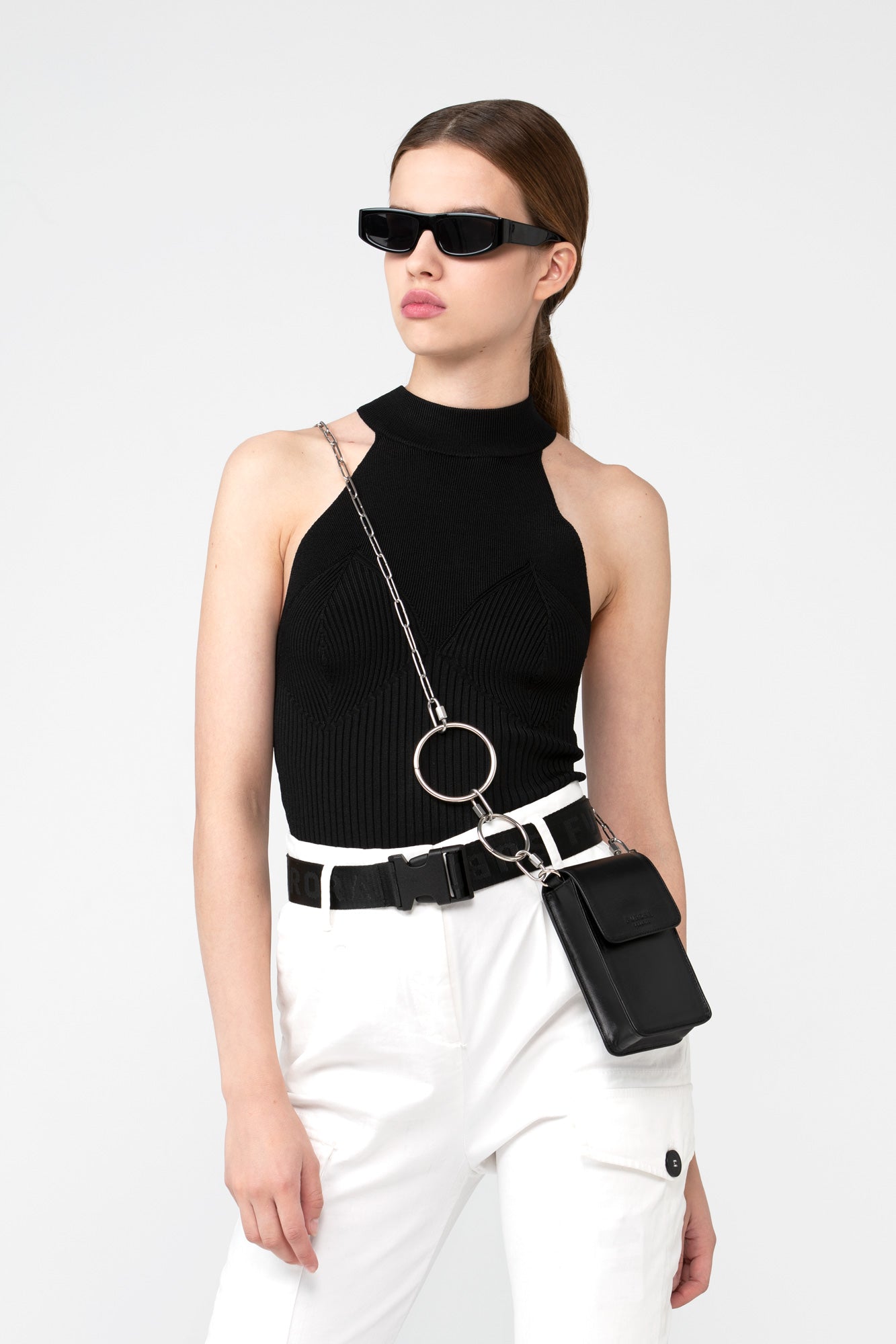 LEATHER CROSSBODY CHAIN BAG