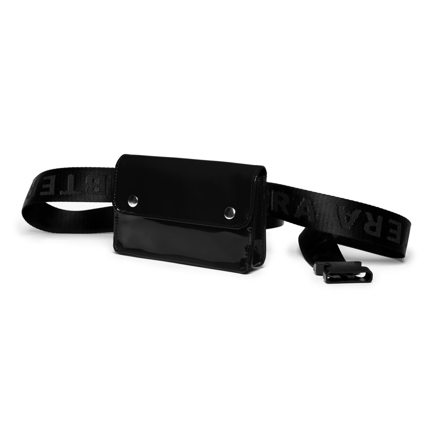 VINYL LEATHER BAG WITH BLACK FURORA BELT
